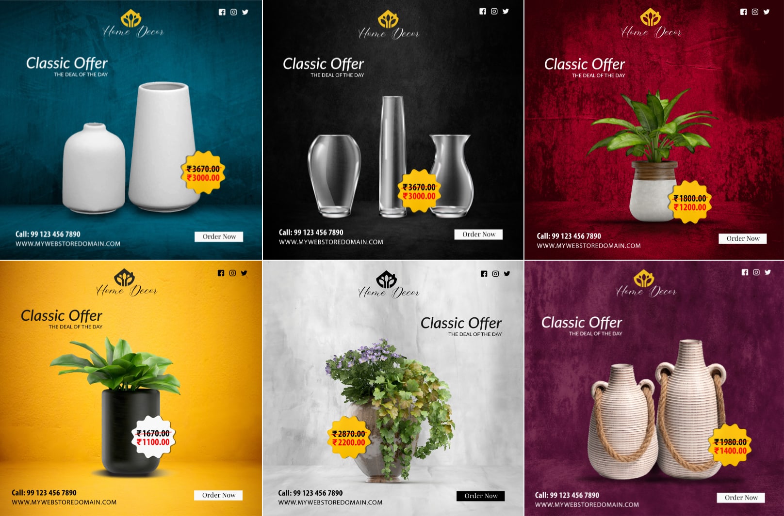 Ecommerce Flower Vase Banner Design