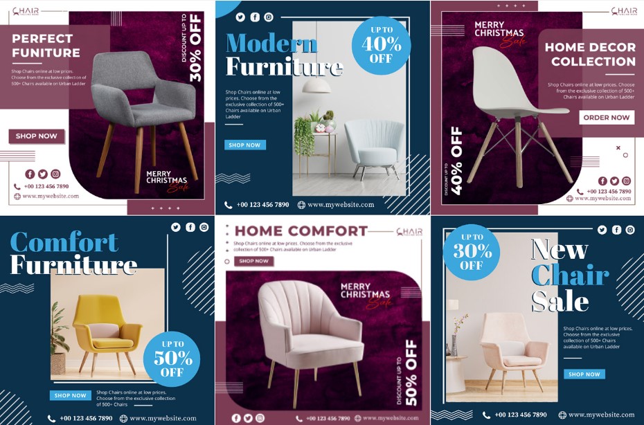 Furniture Banner Design Ideas for Social Media Post Promotion