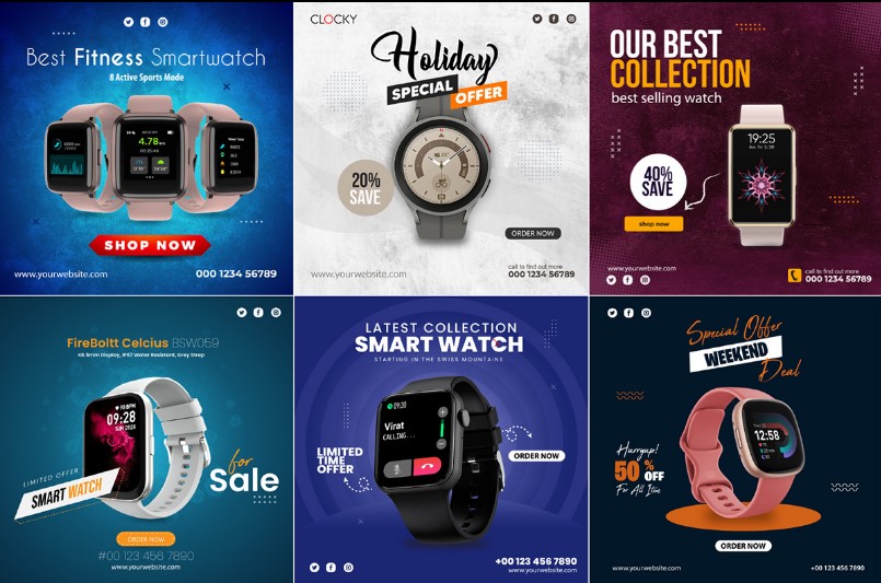 Smart Watch Banner Design Concept for Sale Promotion