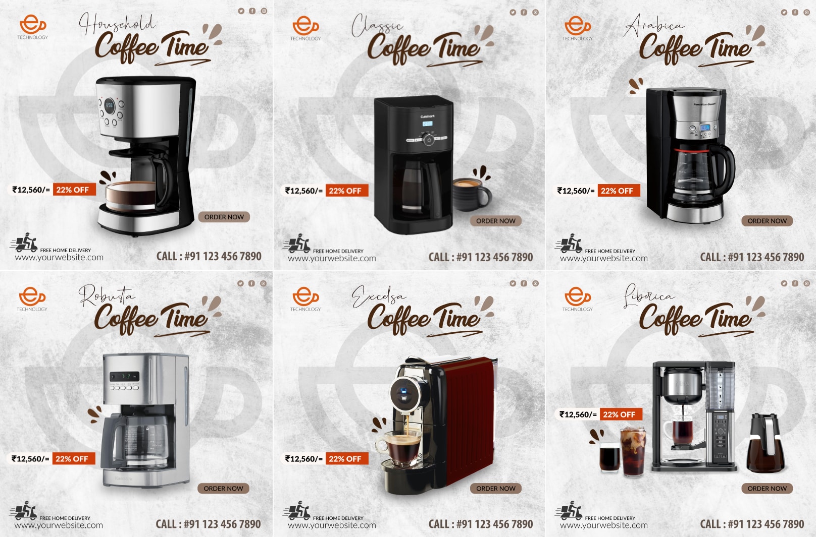 Coffee Maker Ads Banner Design